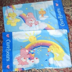 Vintage 80's Care Bears Standard Pillowcases with Rainbow Design